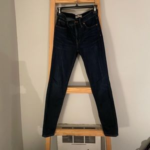 Madewell 9 inch high rise skinny jeans.